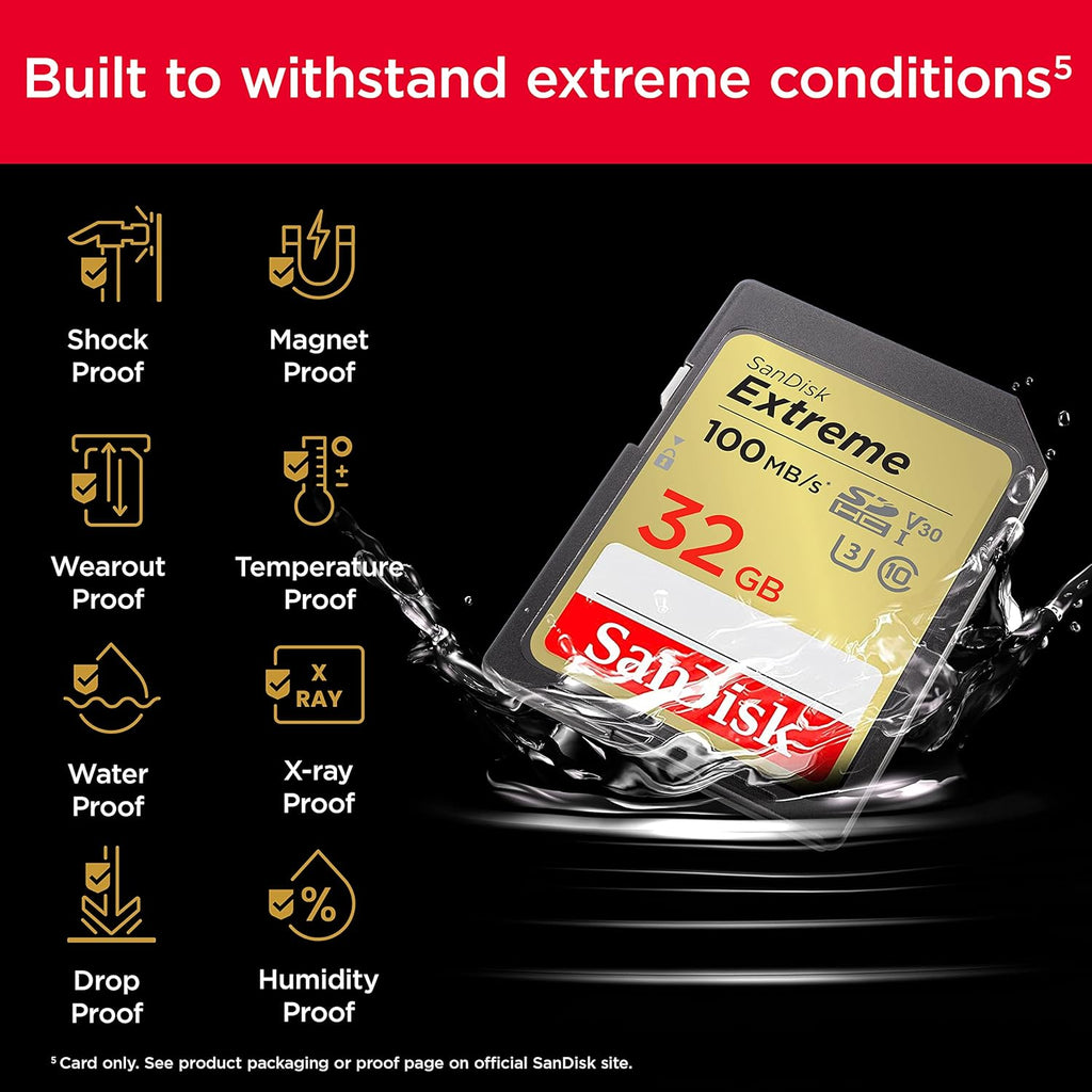 SanDisk Extreme 64GB SDXC UHS-I Memory Card, C10 U3 V30, 4K UHD