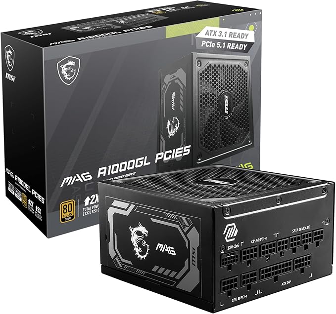 MSI MAG A750GL PCIe 5 750W Fully Modular 80+ Gold ATX Power Supply