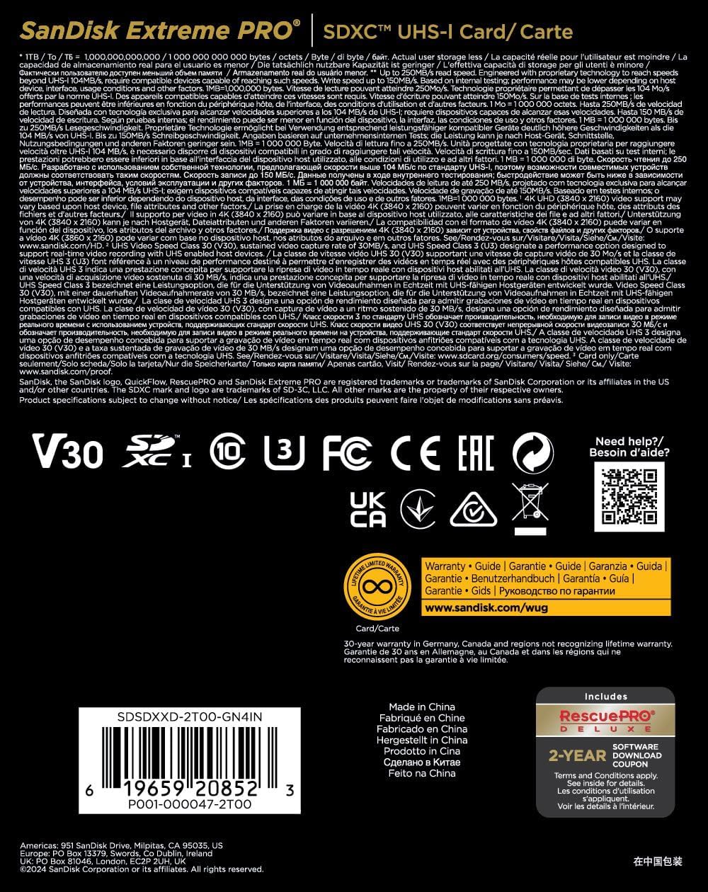 SanDisk Extreme PRO 64GB SDXC UHS-I Memory Card