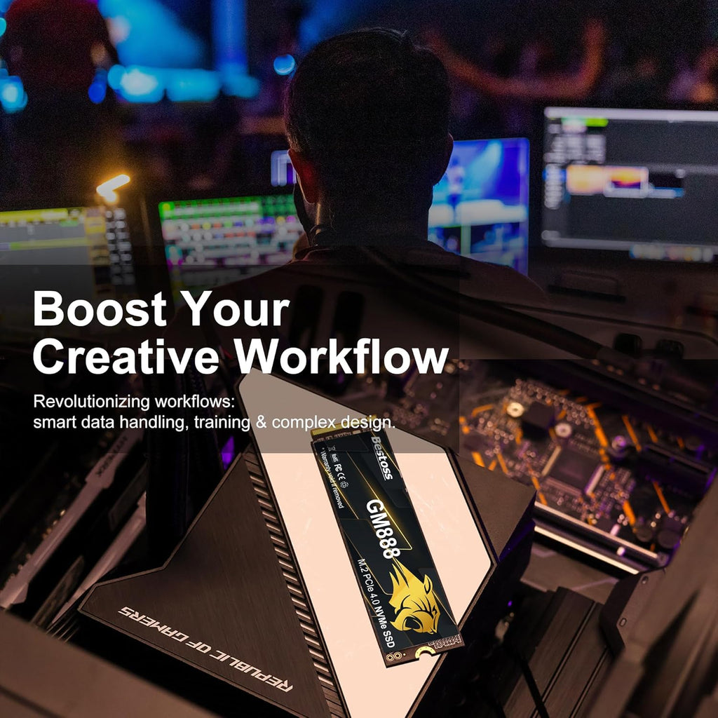 M.2 2280 NVMe PCIe Gen 4 Internal SSD, Up to 7350MB/s, SLC Cache & HMB, Compatible with PS5, PC, and Laptops