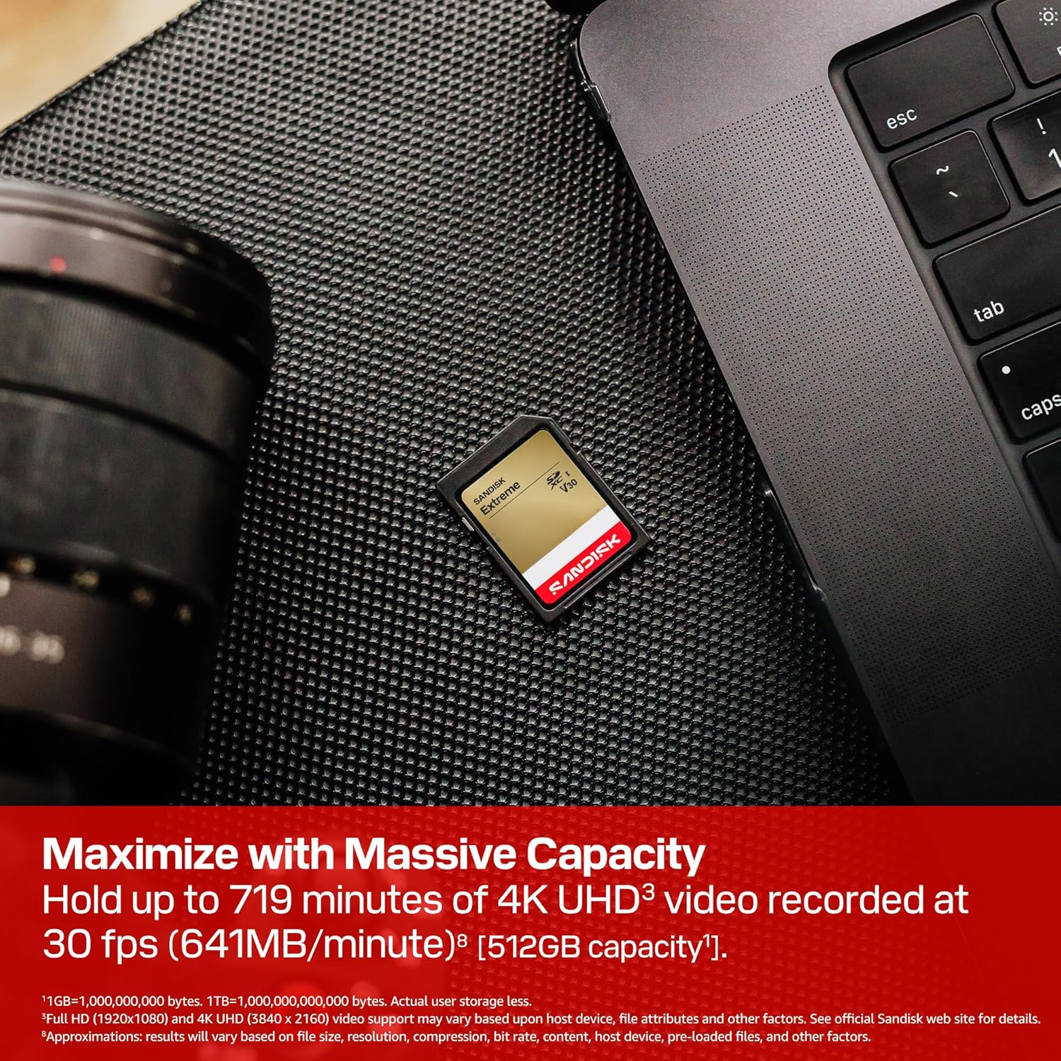 SanDisk Extreme 64GB SDXC UHS-I Memory Card, C10 U3 V30, 4K UHD