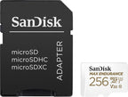 SanDisk 32GB MAX Endurance microSDHC Card with Adapter for Security Cameras and Dash Cams